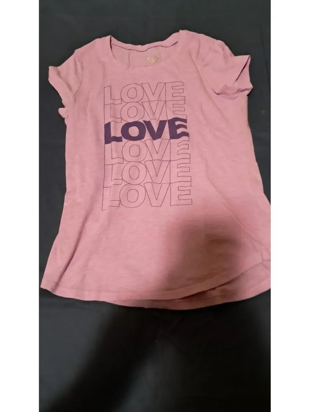 Justice Size 10 Purple‎ Size Baby Tee Short Sleeve Love
